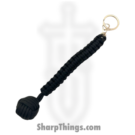 PTC – 6551-BK – Large Monkey Fist Public Safety Keychain – Stainless Paracord – Black