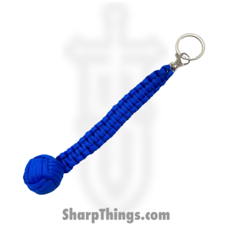 PTC – 6551-BL – Large Monkey Fist Public Safety Keychain – Steel Paracord – Blue