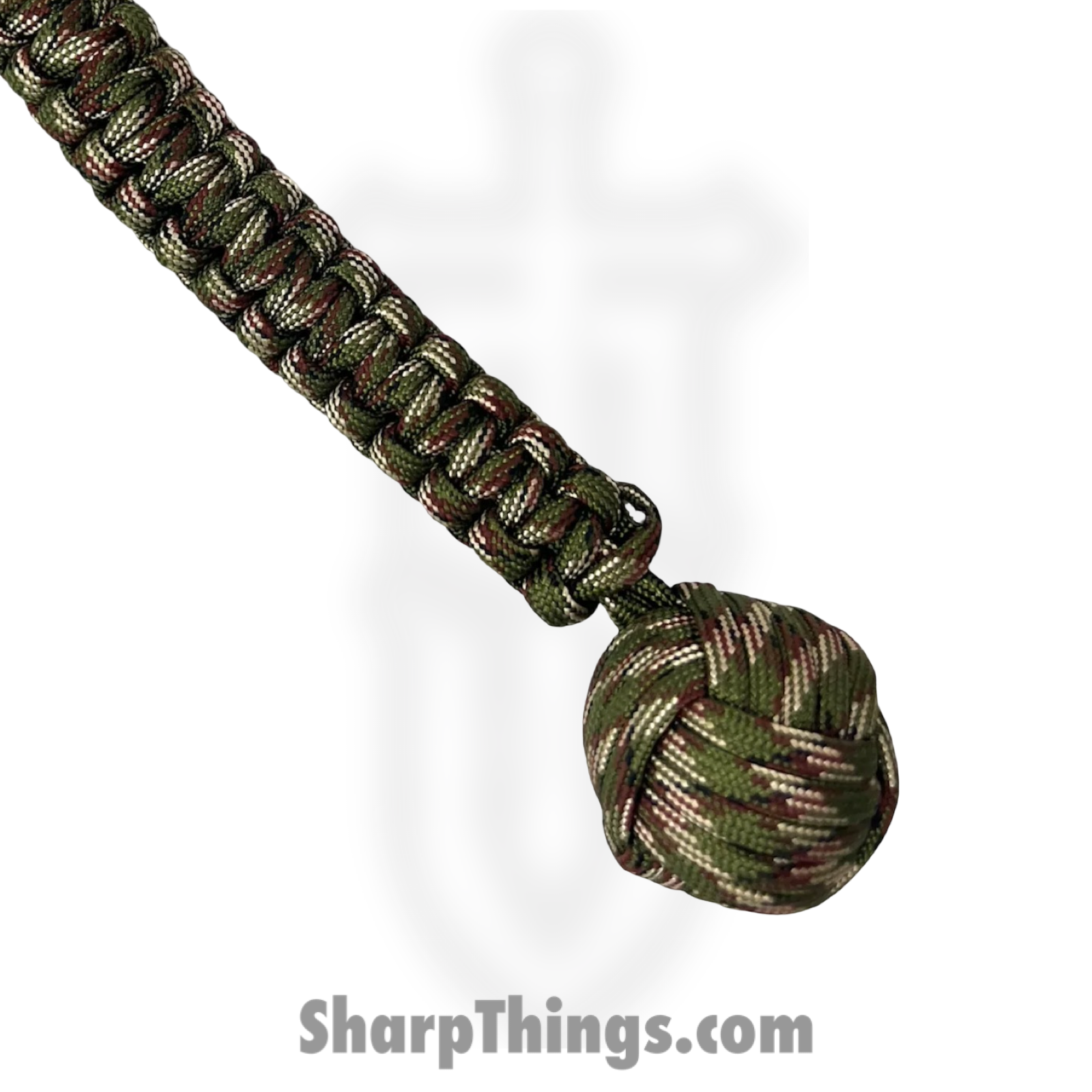 PTC - 6551-CA - Large Monkey Fist Public Safety Keychain - Steel Paracord - Camo - Image 2