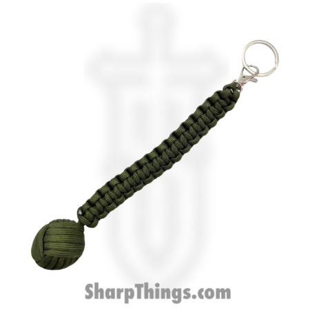 PTC – 6551-GN – Large Monkey Fist Public Safety Keychain – Steel Paracord – Green
