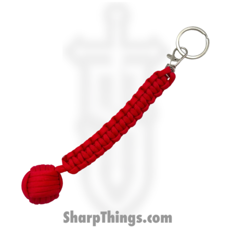 PTC – 6551-RD – Large Monkey Fist Public Safety Keychain – Steel Paracord – Red