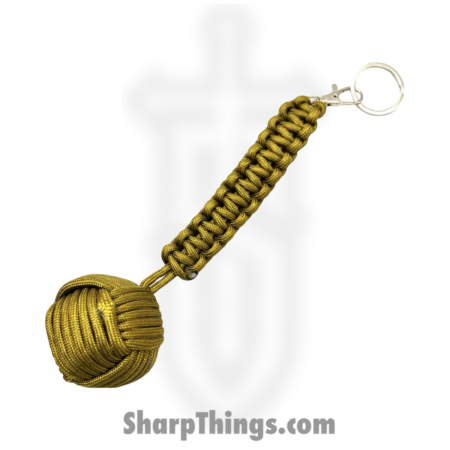 PTC – 6552-TAN – Mega Monkey Fist Public Safety Keychain – Steel Paracord – Tan