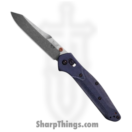 Benchmade – 940-04 – Osborne – Folding Knife – M390 Satin Reverse Tanto – Denim Micarta – Blue