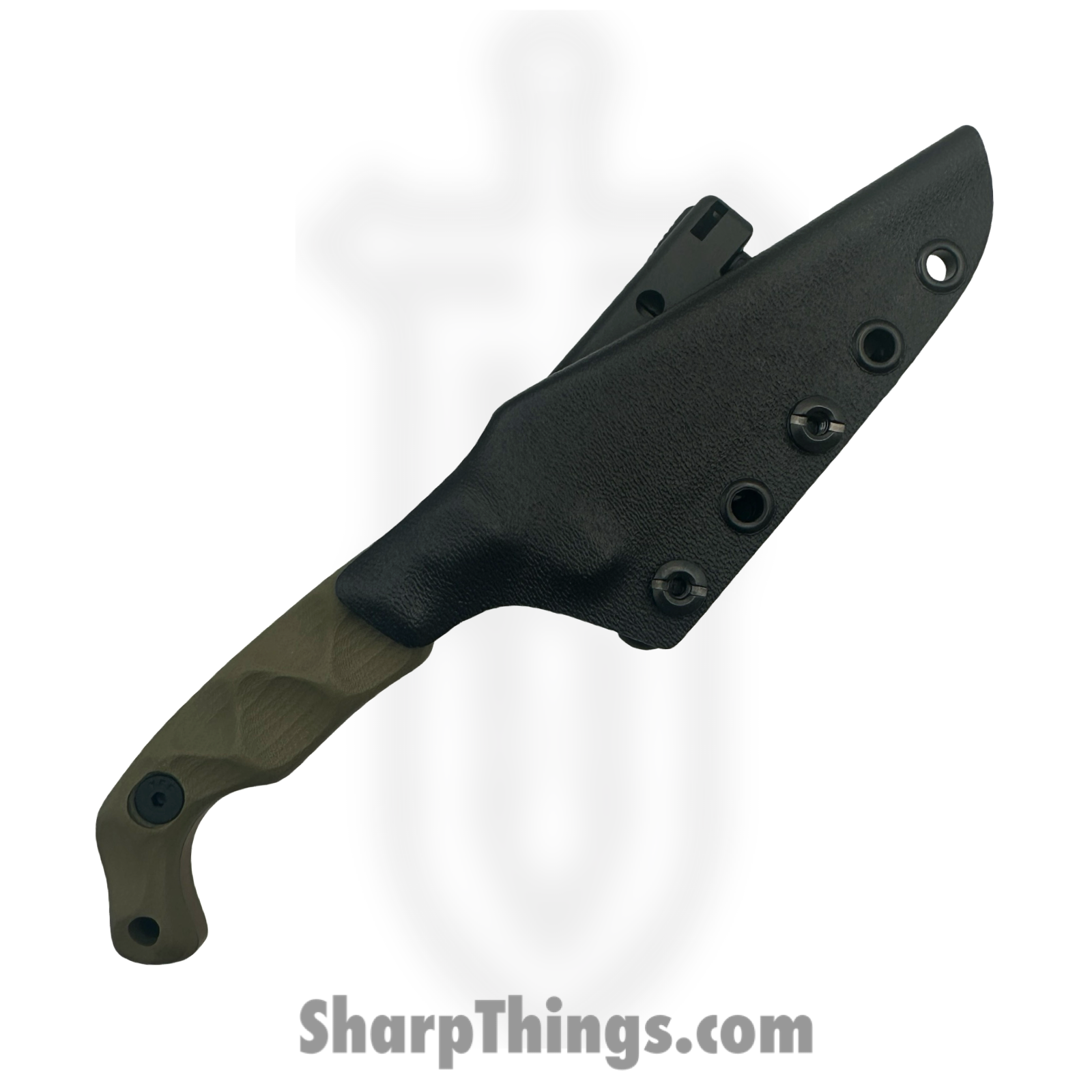 Stroup Knives - B5-ODG-FDECER - Bravo 5 - Fixed Blade Knife - 1095 HC FDE Wharncliffe - G10 - OD Green - Image 4