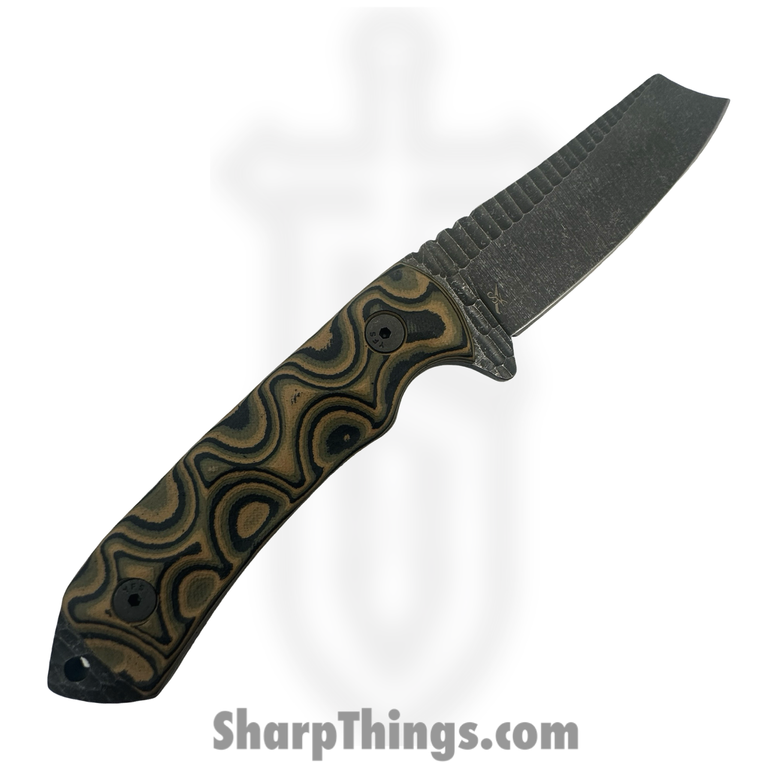 Stroup Knives - DF1-CAMOL-G10 - Desert Fox - Fixed Blade Knife - 1095 HC Acid Wash Modified Clip Point - G10 - Camo - Image 2