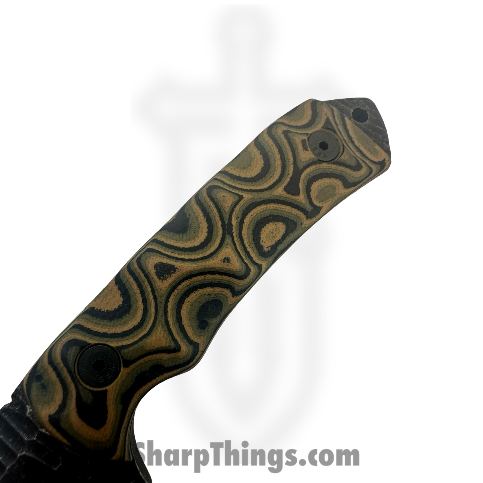 Stroup Knives - DF1-CAMOL-G10 - Desert Fox - Fixed Blade Knife - 1095 HC Acid Wash Modified Clip Point - G10 - Camo - Image 4