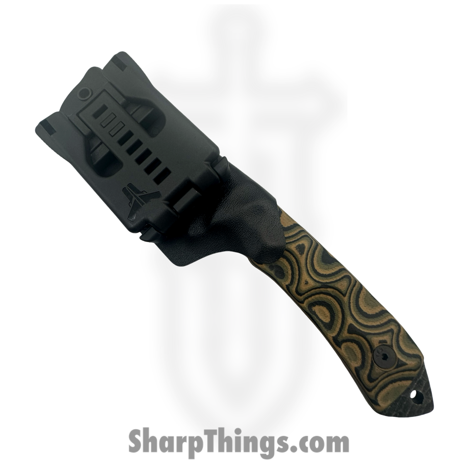 Stroup Knives - DF1-CAMOL-G10 - Desert Fox - Fixed Blade Knife - 1095 HC Acid Wash Modified Clip Point - G10 - Camo - Image 6