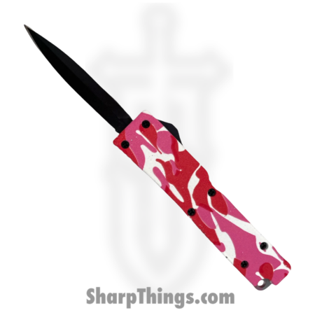 PTC – DT5S-DB-CM4 – 5 Inch Firecracker – OTF Auto – 440 SS Coated Dagger – Steel – Pink Camo