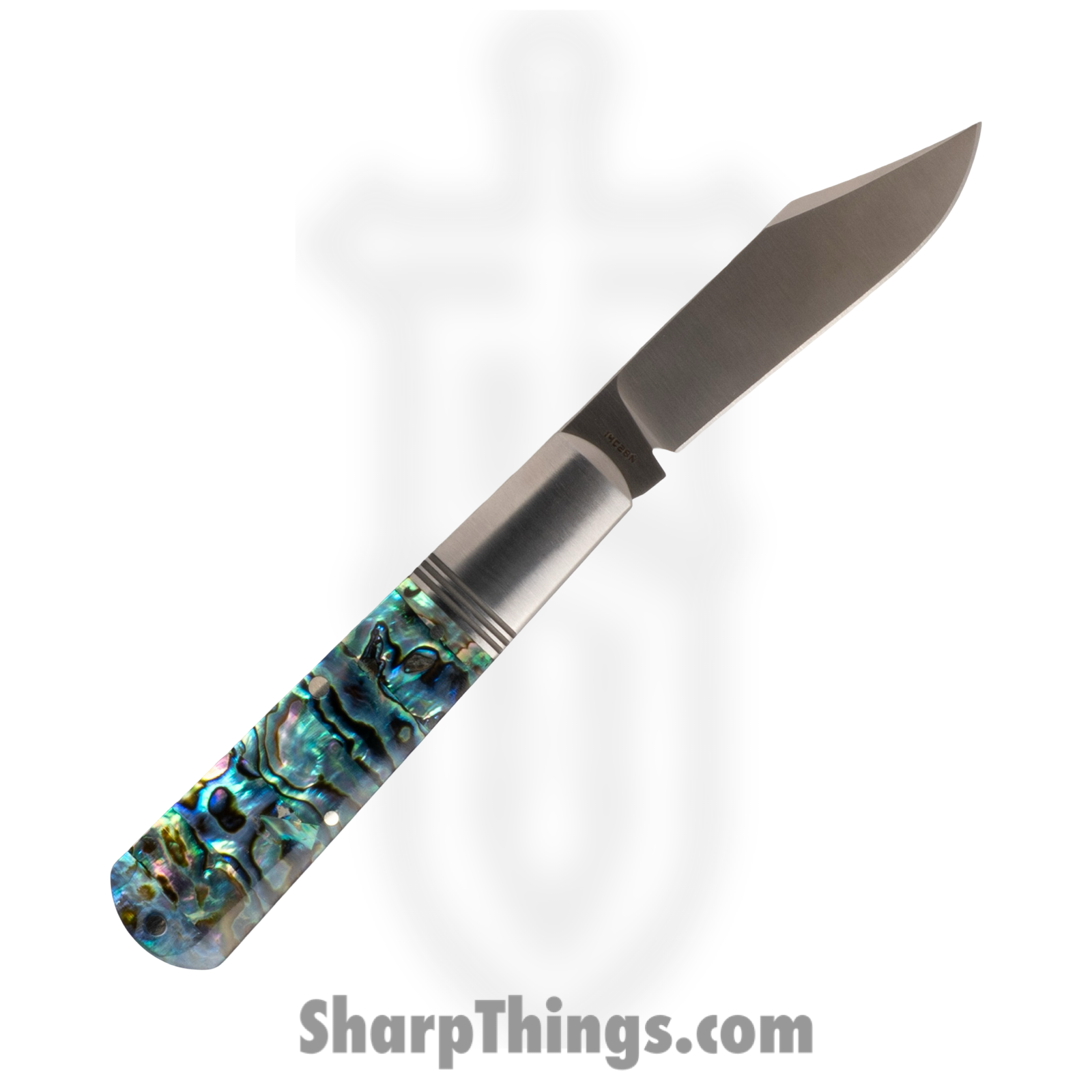 Jack Wolf Knives - GW-BAR-01-ABALONE - Gateway Barlow - Folding Knife - 14C28N Satin Barlow - Abalone - White - Image 2