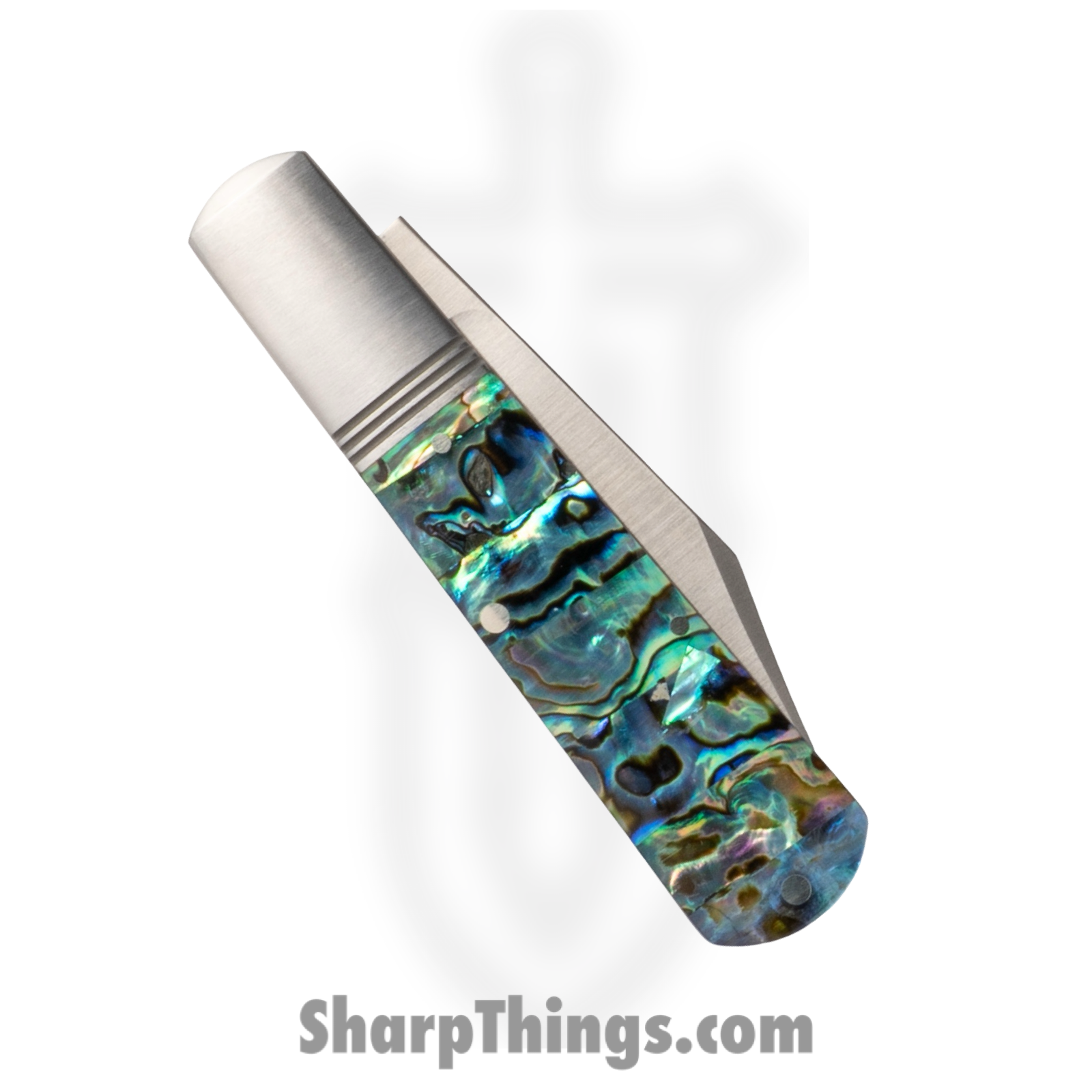 Jack Wolf Knives - GW-BAR-01-ABALONE - Gateway Barlow - Folding Knife - 14C28N Satin Barlow - Abalone - White - Image 4
