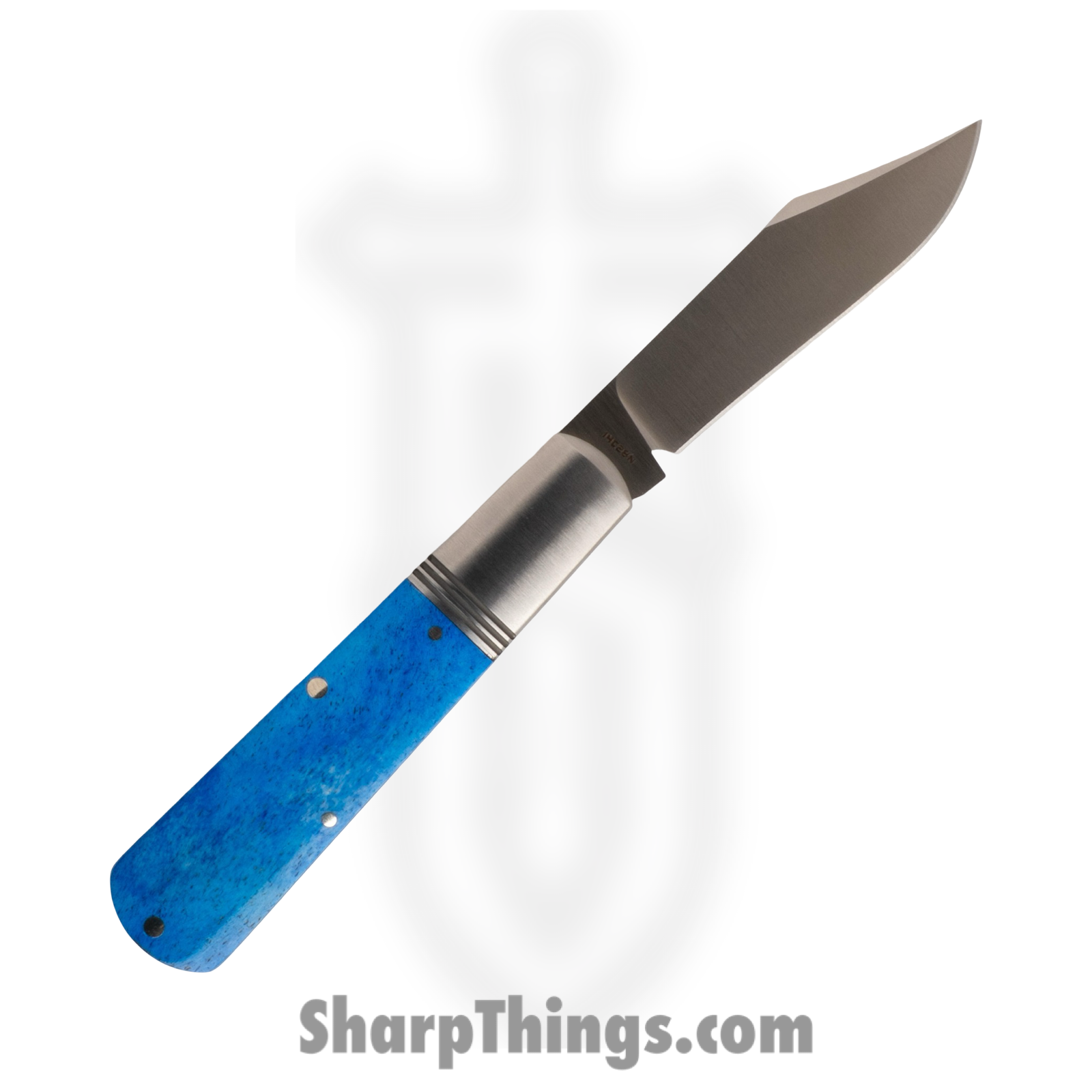 Jack Wolf Knives - GW-BAR-01-SMT_BLU_BON - Gateway Barlow - Folding Knife - 14C28N Satin Barlow - Bone - Blue - Image 2