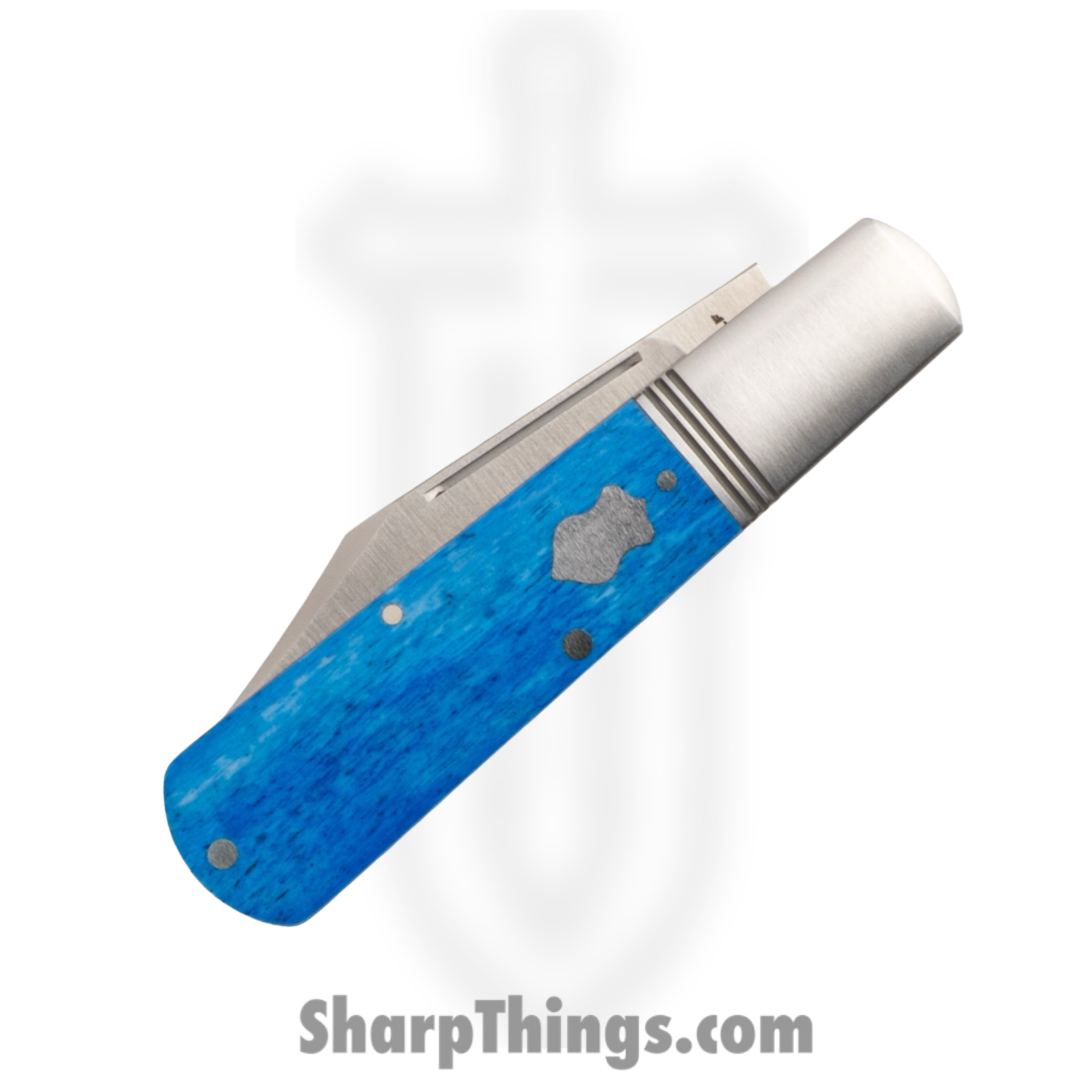 Jack Wolf Knives - GW-BAR-01-SMT_BLU_BON - Gateway Barlow - Folding Knife - 14C28N Satin Barlow - Bone - Blue - Image 4