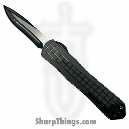 Heretic Knives – H029F-CS-GRY – Manticore-E – OTF Auto – CPM MagnaCut Coated Recurve – Stealth Gray Cel Shade Grenade Grip Aluminum