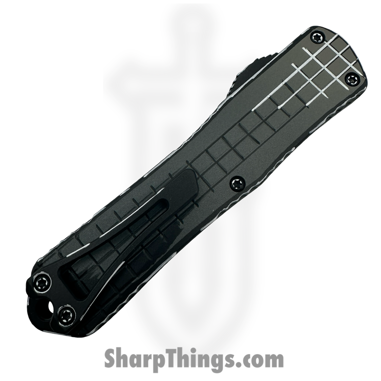 Heretic Knives - H029F-CS-GRY - Manticore-E - OTF Auto - CPM MagnaCut Coated Recurve - Stealth Gray Cel Shade Grenade Grip Aluminum - Image 5
