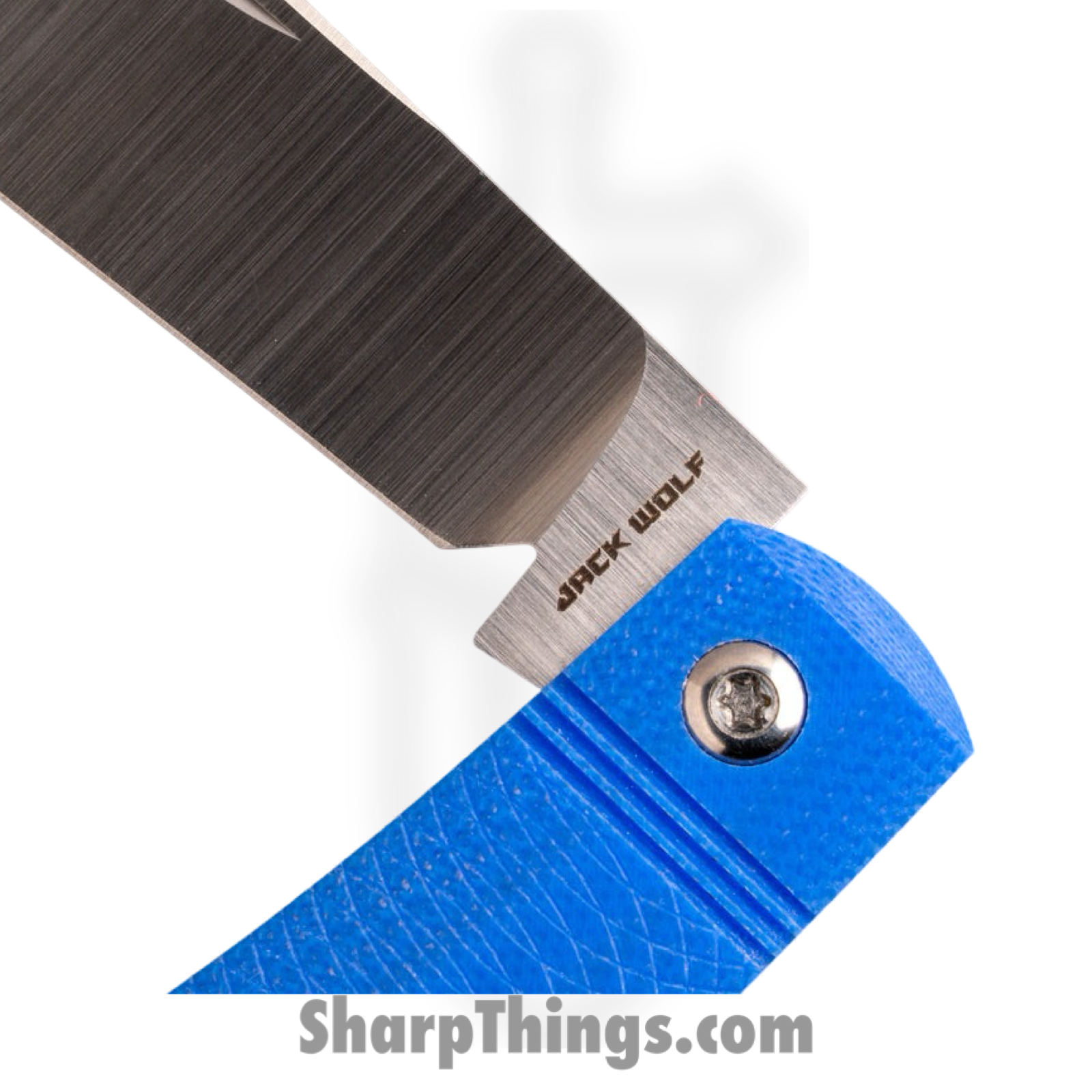 Jack Wolf Knives - K9-US-01-G10-BLU - K9 Jack Ultralight Series - Folding Knife - 154CM Satin Dogleg - G10 Opposing Arcs - Blue - Image 3