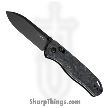 Kizer Cutlery – KI3619A4 – Drop Bear – Folding Knife – S35VN Coated Drop Point – Fat Carbon – Medusa