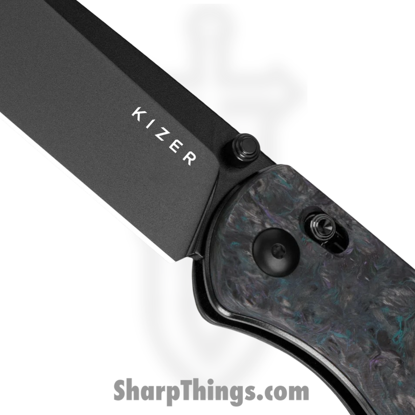 Kizer Cutlery - KI3619A4 - Drop Bear - Folding Knife - S35VN Coated Drop Point - Fat Carbon - Medusa - Image 3