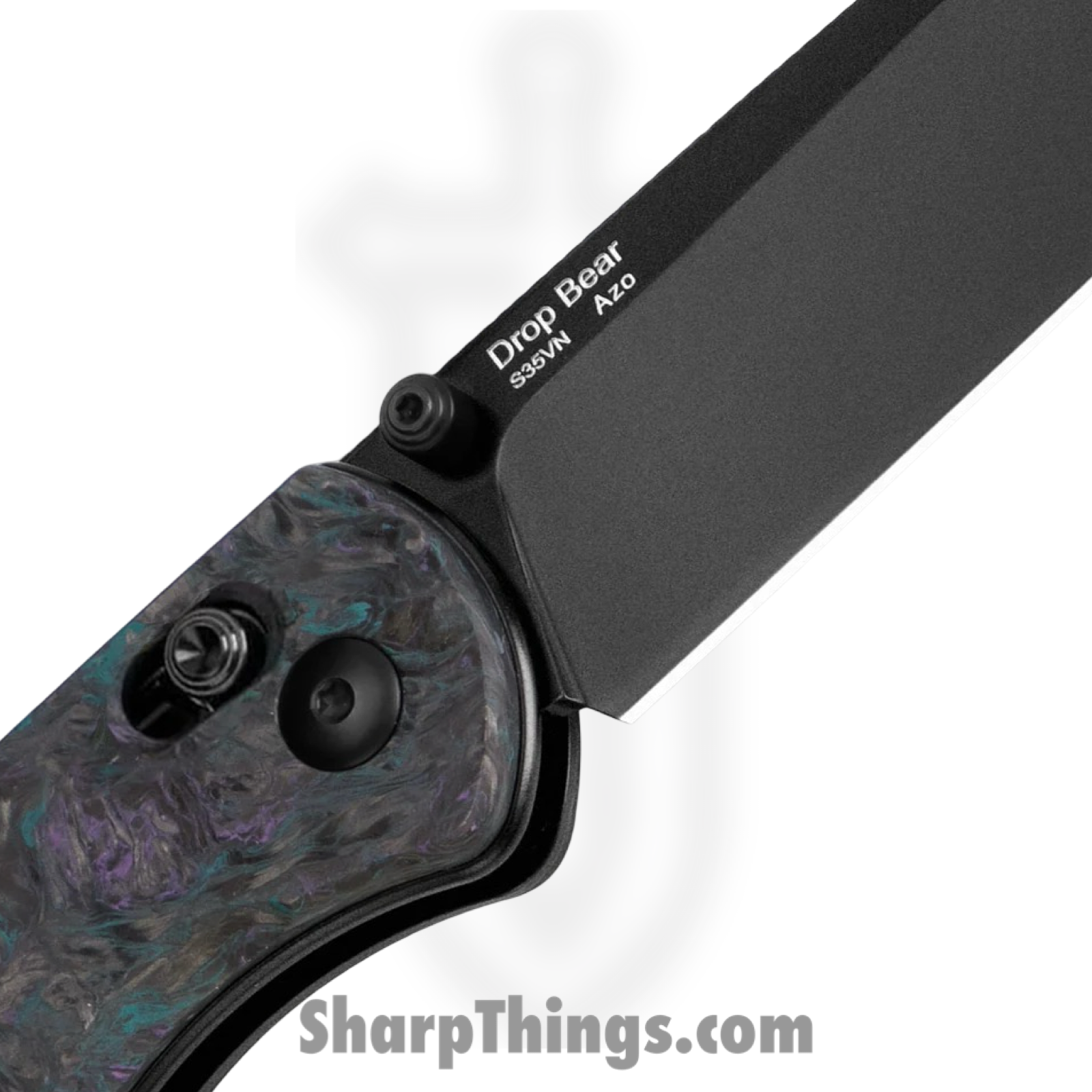 Kizer Cutlery - KI3619A4 - Drop Bear - Folding Knife - S35VN Coated Drop Point - Fat Carbon - Medusa - Image 4