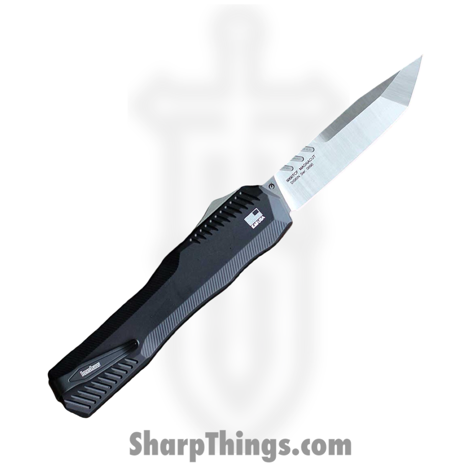 Kershaw - KS9000TCF - Livewire - OTF Auto - CPM MagnaCut Satin Tanto - Carbon Fiber Aluminum - Black - Image 2