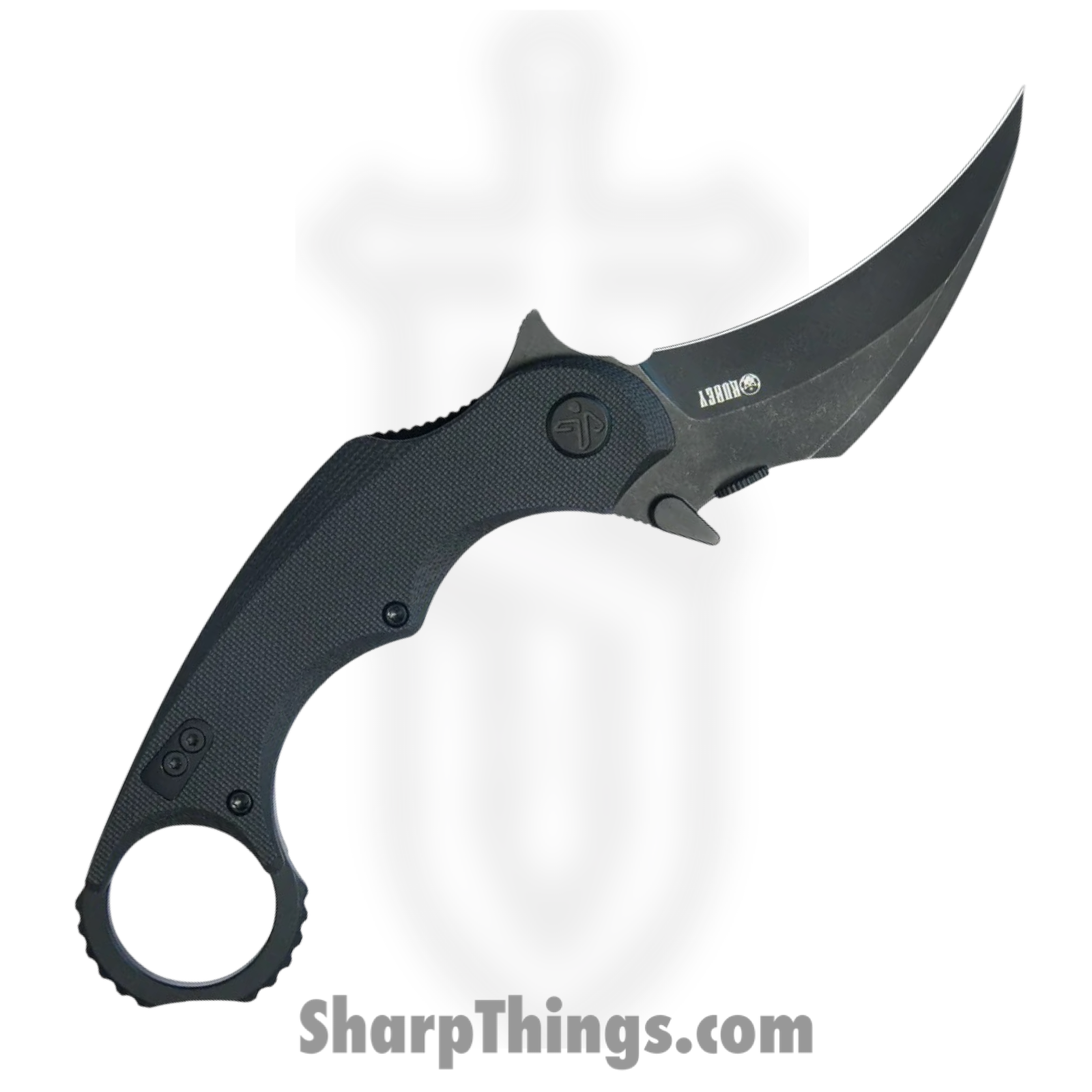Kubey - KUB298B - Rogue Pikal - Folding Knife - 14C28N Coated Karambit - G10 - Black - Image 2