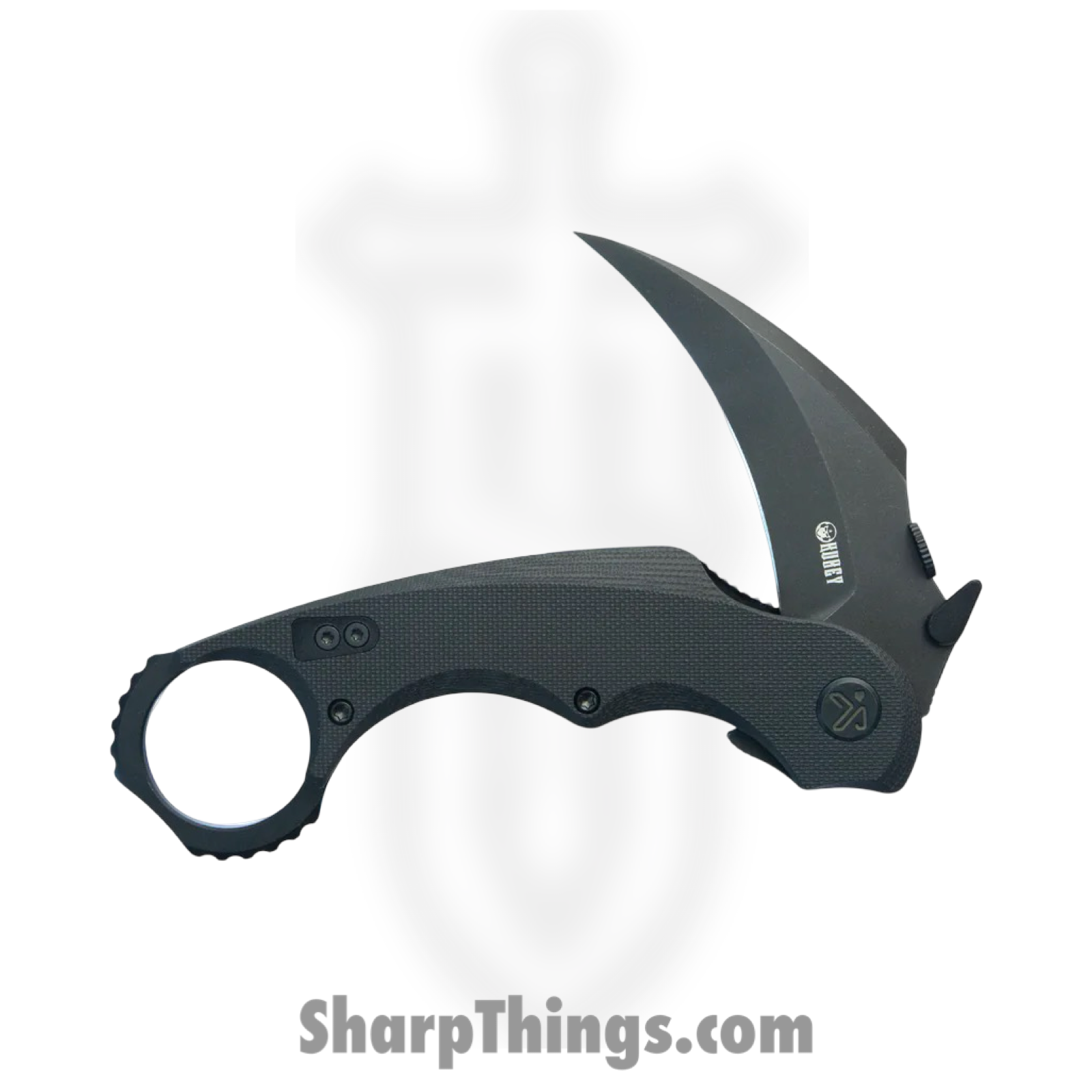 Kubey - KUB298B - Rogue Pikal - Folding Knife - 14C28N Coated Karambit - G10 - Black - Image 3