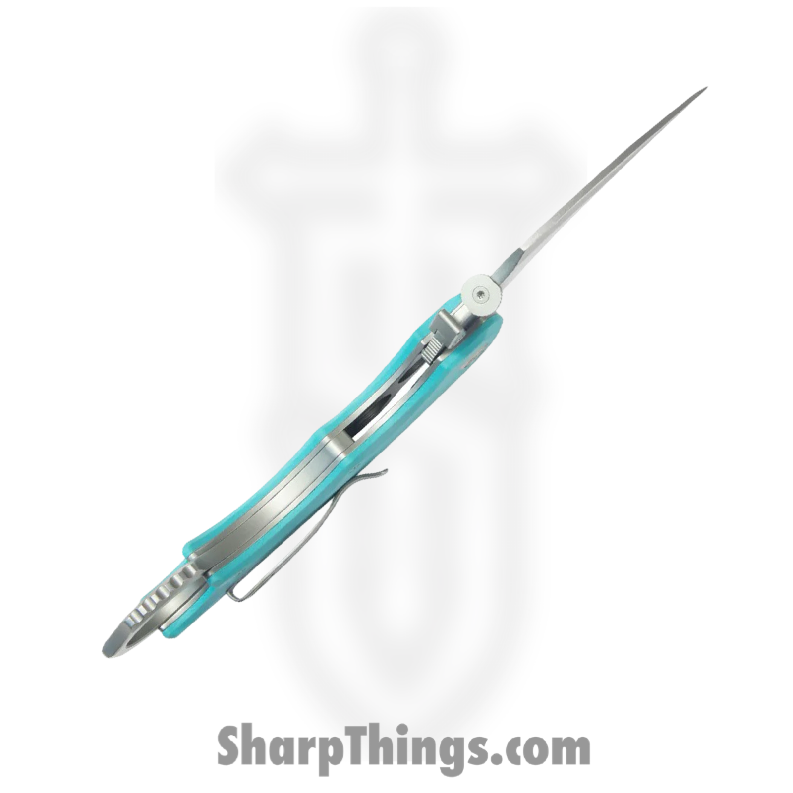 Kubey - KUB298C - Rogue Pikal - Folding Knife - 14C28N Stonewash Recurve Karambit - G10 - Tiffany Blue - Image 4