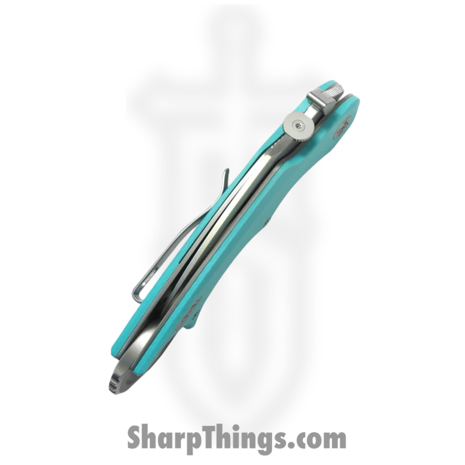 Kubey - KUB298C - Rogue Pikal - Folding Knife - 14C28N Stonewash Recurve Karambit - G10 - Tiffany Blue - Image 6