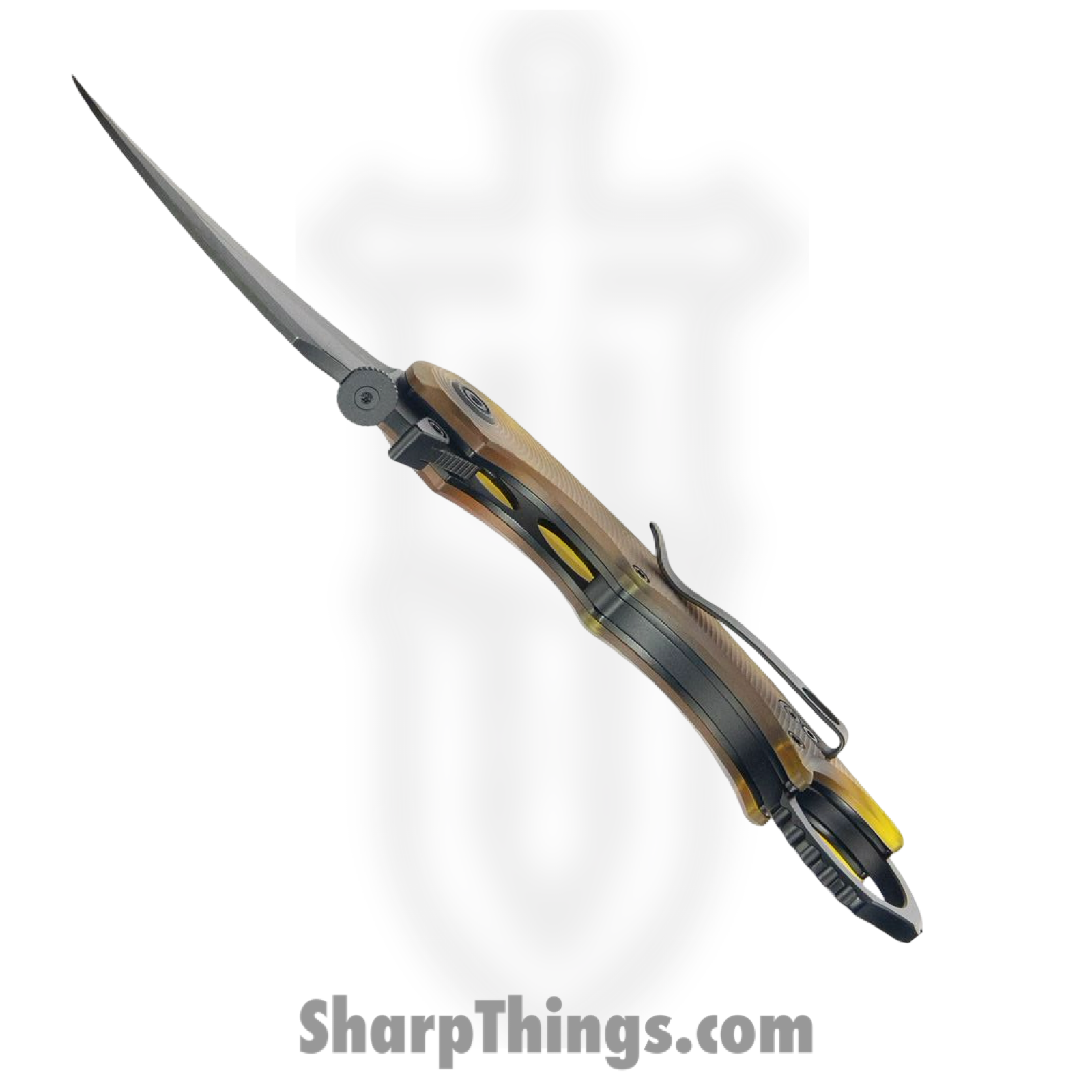 Kubey - KUB298H - Rogue Pikal - Folding Knife - 14C28N Coated Karambit - Ultem - Natural - Image 4