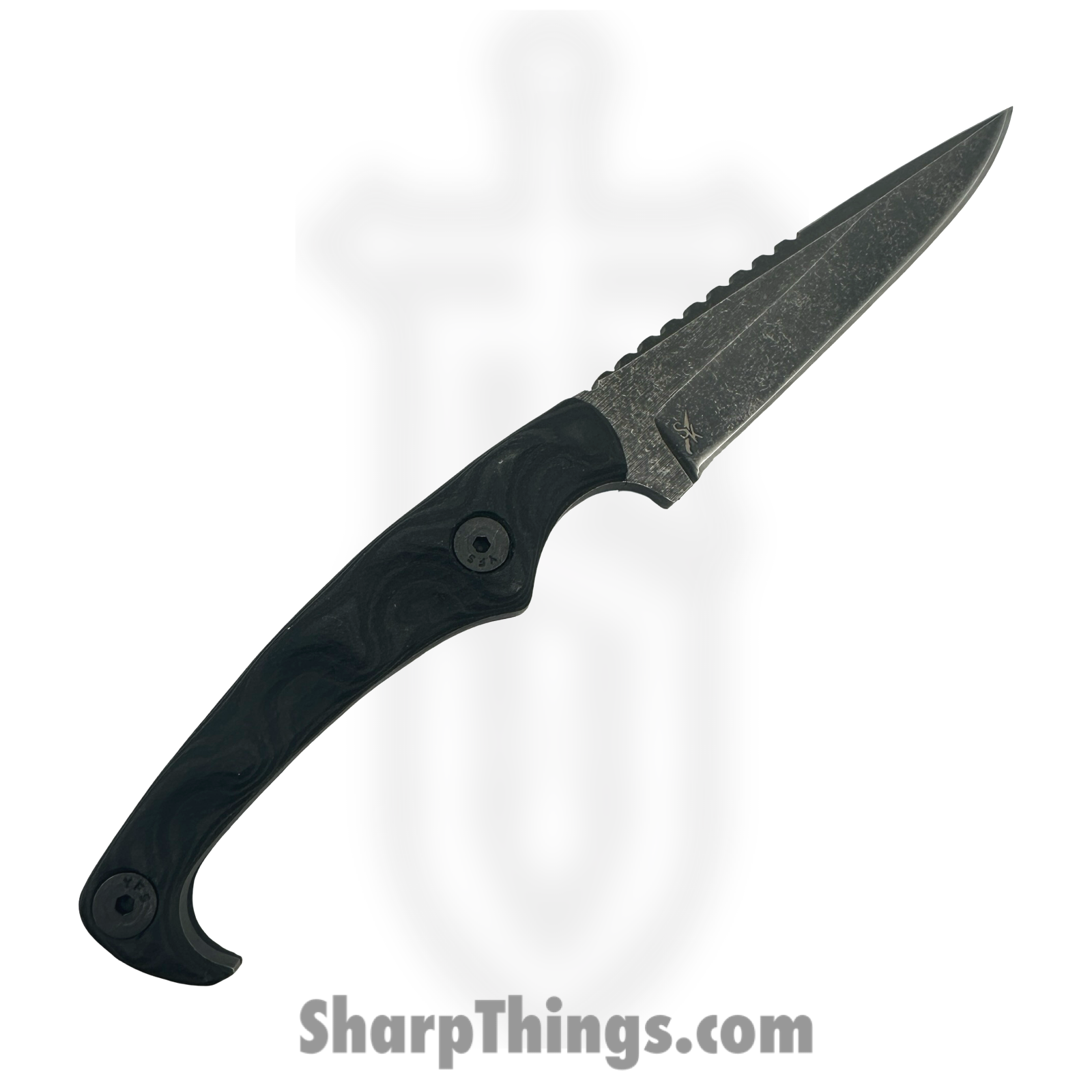 Stroup Knives - MK2-B-G10 - MK2 Combat - Fixed Blade Knife - 1095 HC Acid Wash Drop Point D/E - Nitrile G10 - Black - Image 2