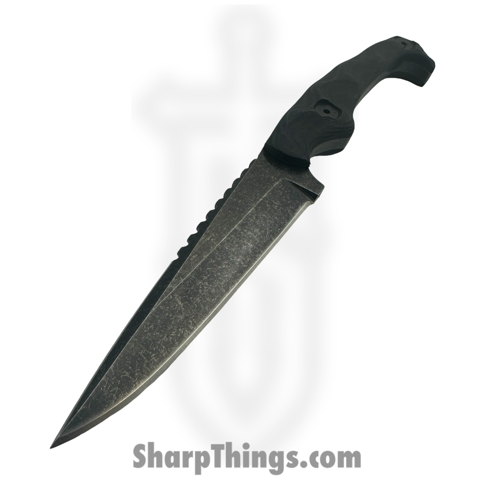 Stroup Knives - MK2-B-G10 - MK2 Combat - Fixed Blade Knife - 1095 HC Acid Wash Drop Point D/E - Nitrile G10 - Black - Image 3