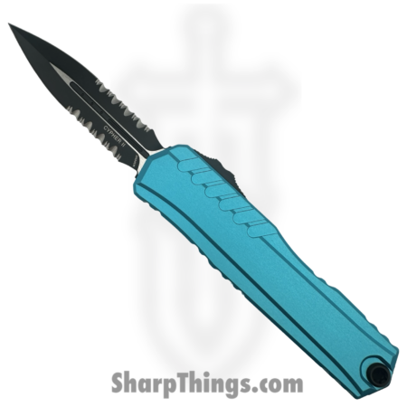 Microtech – 1242-2TQ-BLEM – Blemish Cypher II – OTF Auto – M390MK Coated Dagger P/S – Aluminum – Turquoise