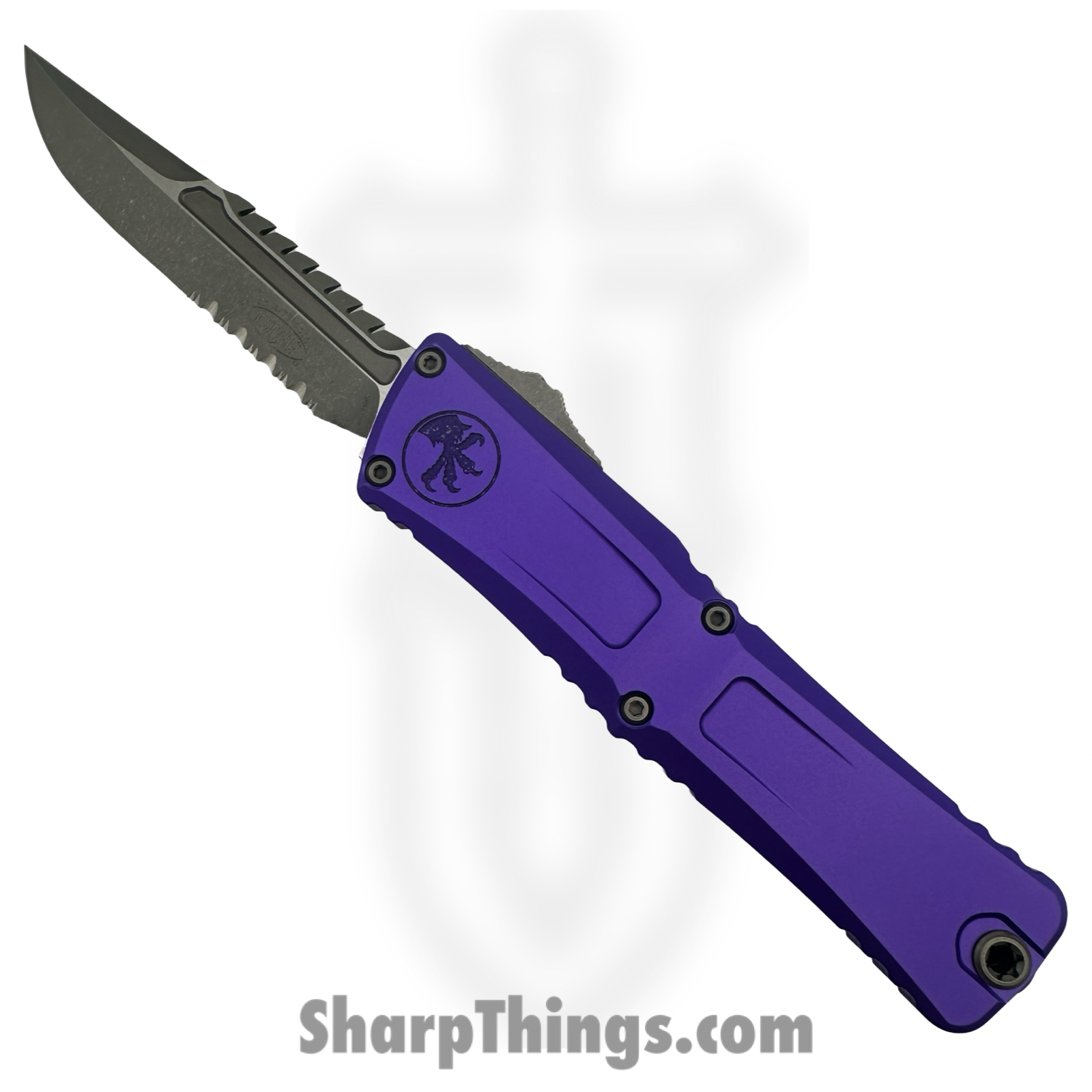 Microtech - 1217-11APPUS-BLEM - Blemish Combat Troodon Gen III - OTF Auto - M390MK Apocalyptic Interceptor P/S - 6061-T6 Aluminum - Purple