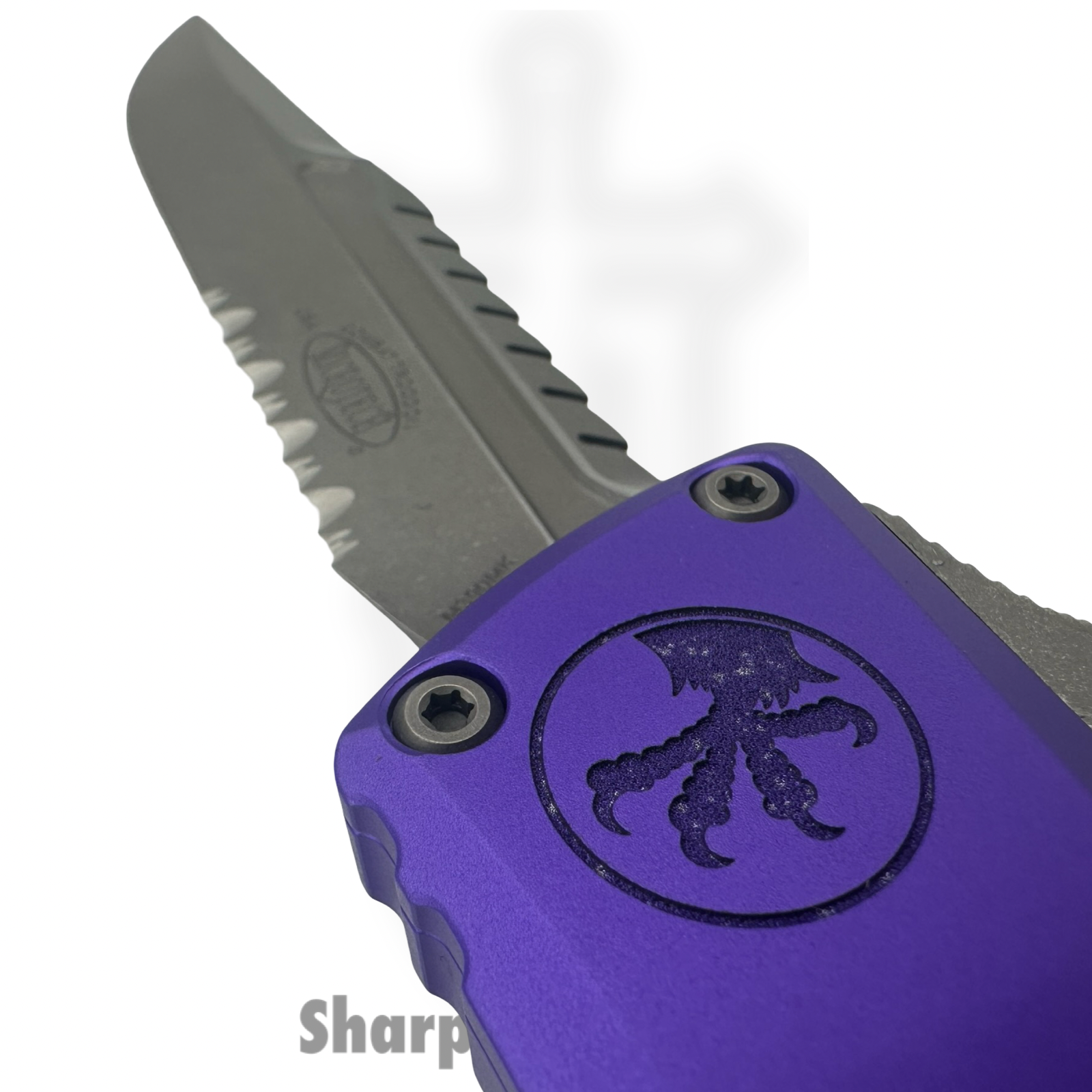 Microtech - 1217-11APPUS-BLEM - Blemish Combat Troodon Gen III - OTF Auto - M390MK Apocalyptic Interceptor P/S - 6061-T6 Aluminum - Purple - Image 2