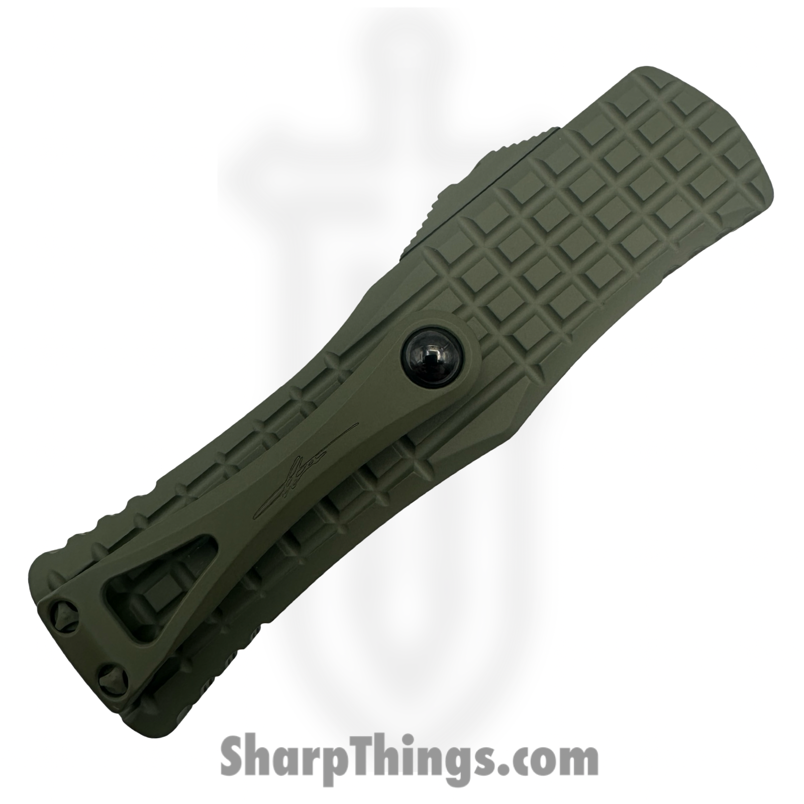 Microtech - 919-1FRCFTS-BLEM - Blemish Hera Hellhound Frag - OTF Auto - M390 Two Tone Tanto - 6061-T6 Aluminum - Cerakote Forest Green - Image 3