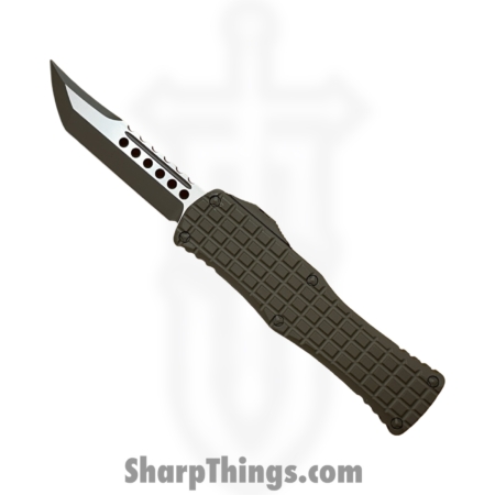 Microtech – 919-1FRCCHS-BLEM – Blemish Hera Hellhound Frag – OTF Auto – M390 Two Tone Tanto – 6061-T6 Aluminum – Cerakote Chocolate Brown