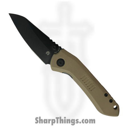 Millit Knives – OVBKCKG10BKTN – Overland Zirblast – Folding Knife – CPM S35VN Coated Sheepsfoot – G10 – Tan Black