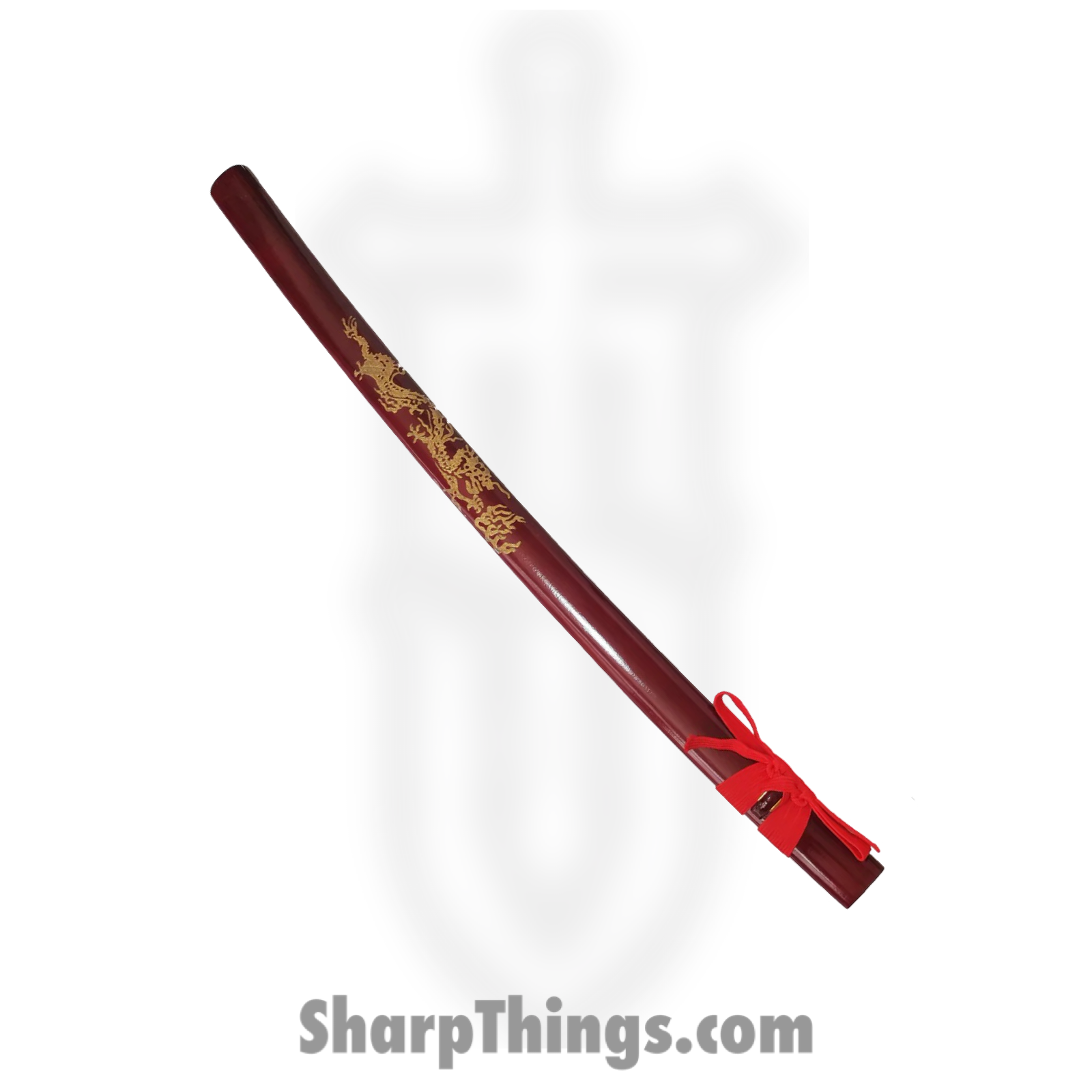 PTC - PS-H16-D - Battle Ready Katana with Stand - Fixed Blade Knife - Carbon Steel Polished Sword - Wrapped - Red - Image 3