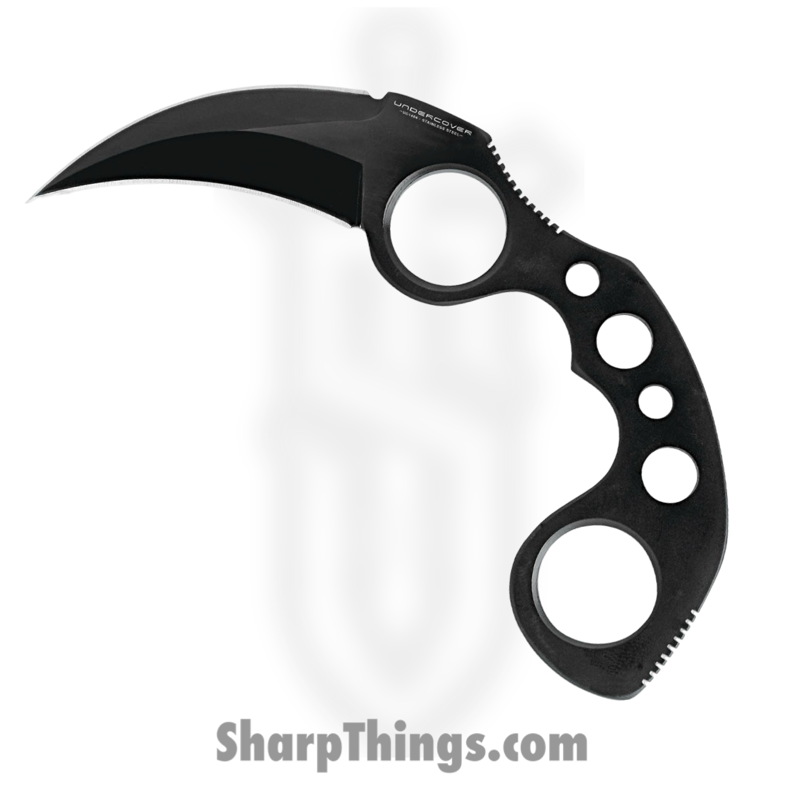 United Cutlery - UC1466B - Undercover - Fixed Blade Knife - 420 SS Coated Karambit - 420 SS - Black