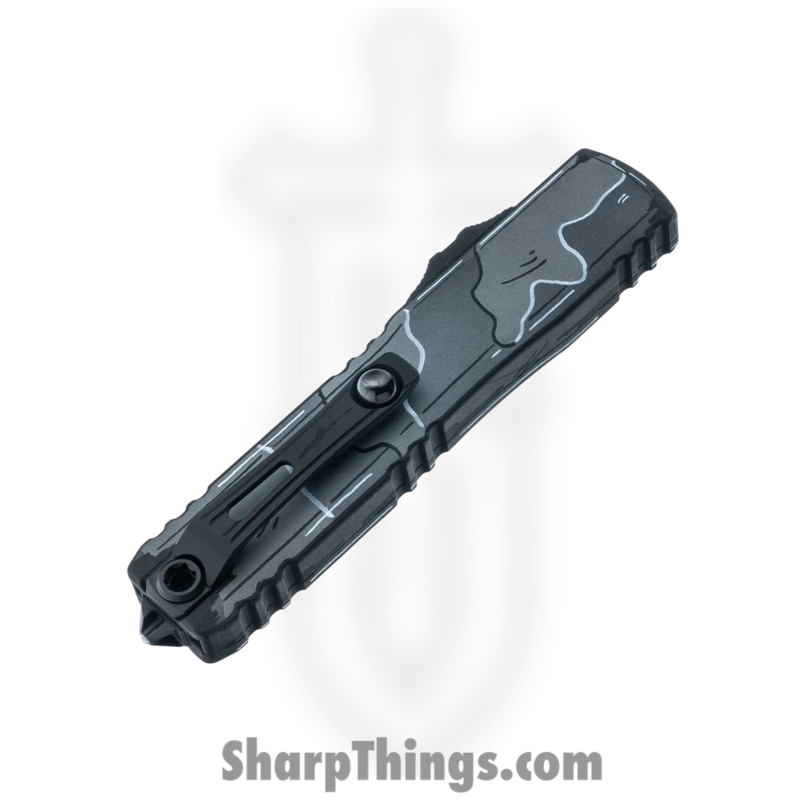 Microtech - 1122-1UCCOMICS - Ultratech ZBP Gen III SS - OTF Auto - M390MK Coated Dagger - Comic Strip Aluminum - Urban Camo - Image 4