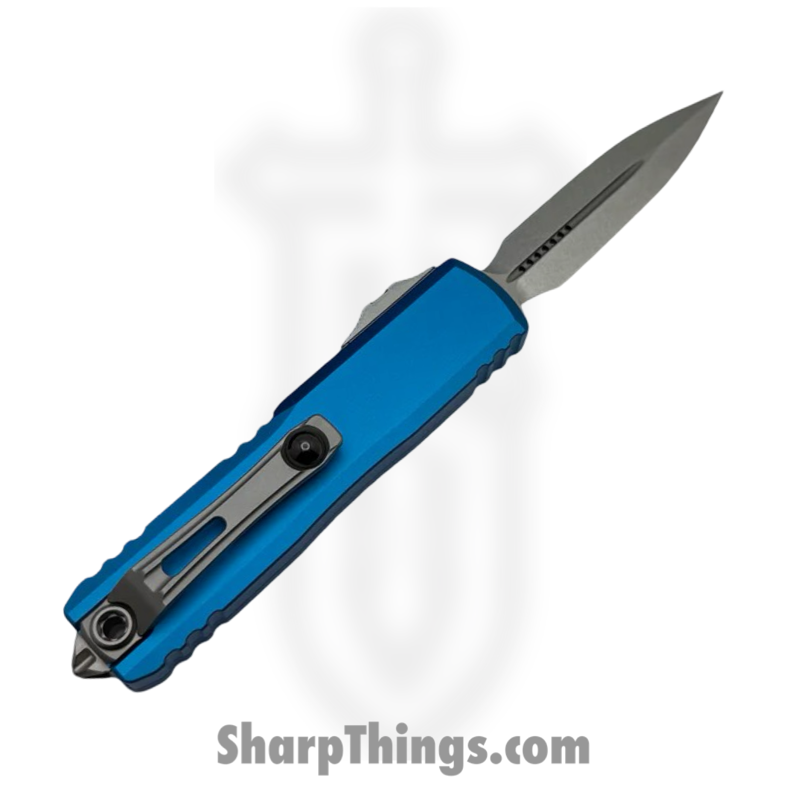 Microtech - 12324-10BL - UTX-85 Gen IV - OTF Auto - M390MK Stonewash Dagger - Aluminum - Blue - Image 2