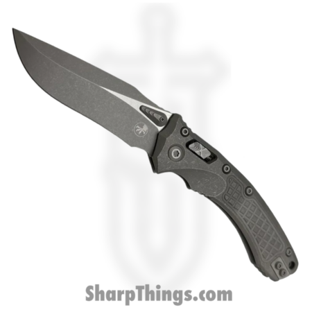 Microtech – 137RL-10APFRMS1 – Amphibian Marfione Select – Folding Knife – M390MK Apocalyptic Clip Point – Frag Titanium – Gray
