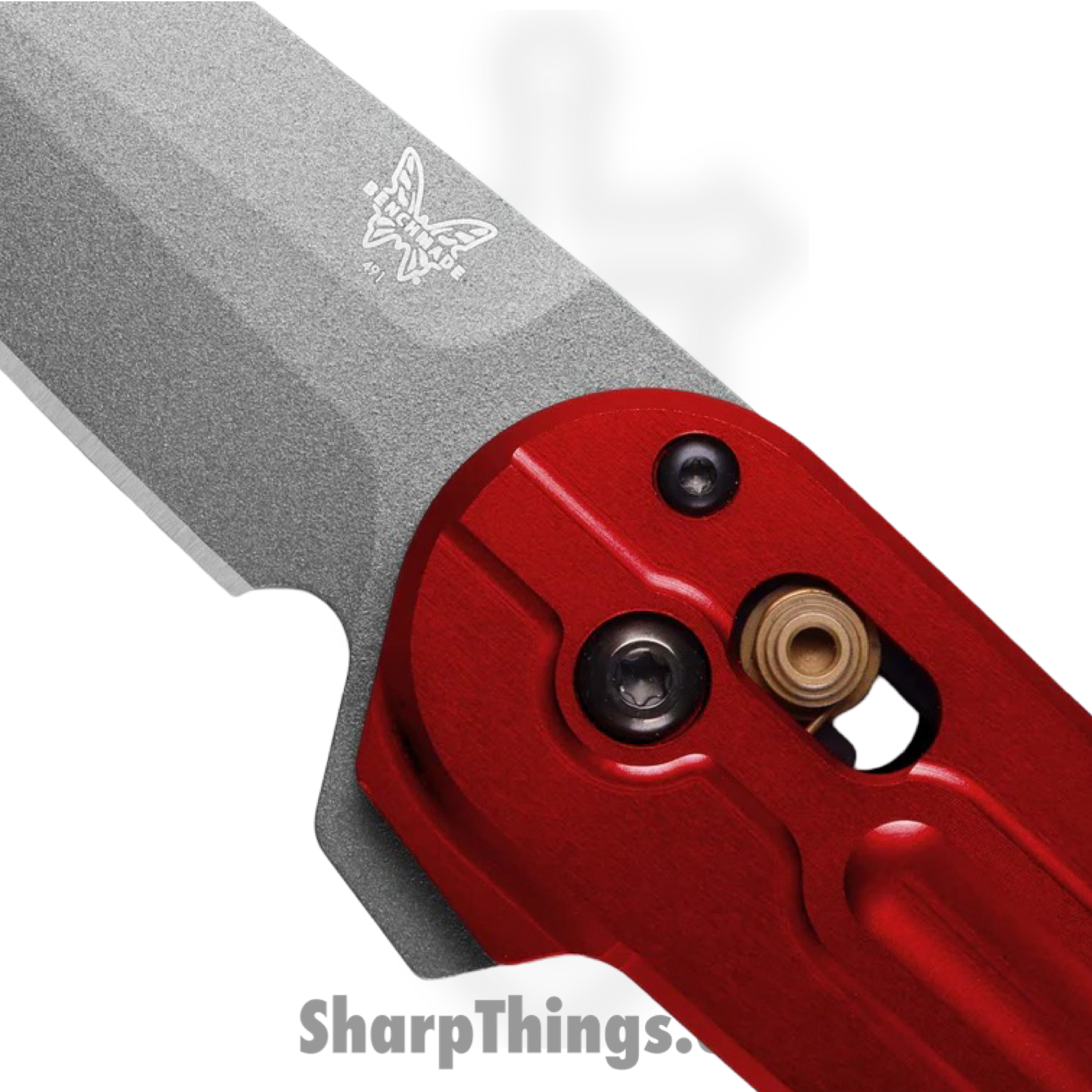 Benchmade - 491GY-01 - Lowden - Folding Knife - M390 Coated Spear Point - 6061-T6 Aluminum - Phoenix Red - Image 3