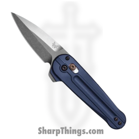 Benchmade – 491 – Lowden – Folding Knife – M390 Coated Spear Point – 6061-T6 Aluminum – Crater Blue