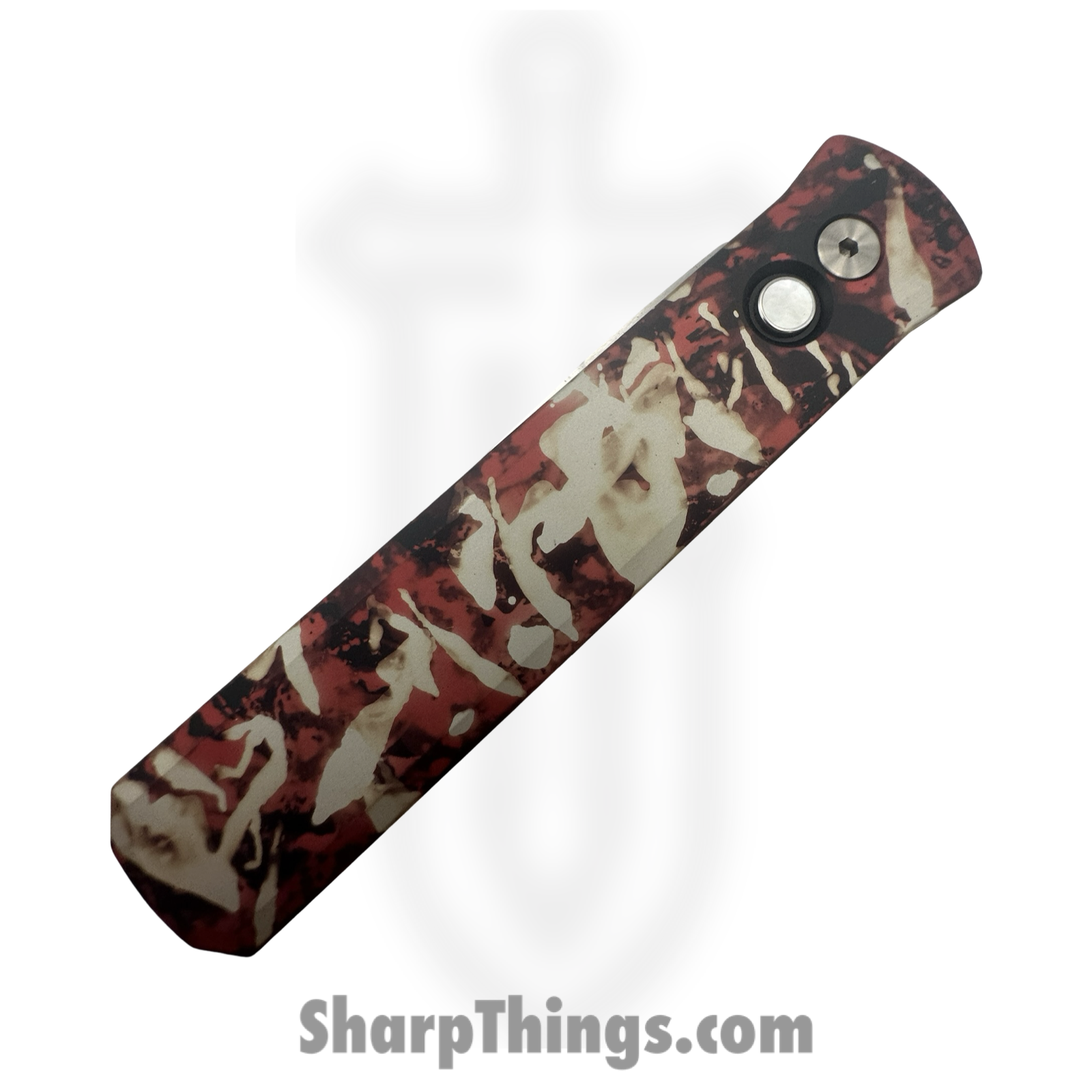 ProTech - 921-SATIN-CTC - Godfather - Automatic Knife - 154CM Satin Spear Point - 6061-T6 Aluminum - Red White - Image 5