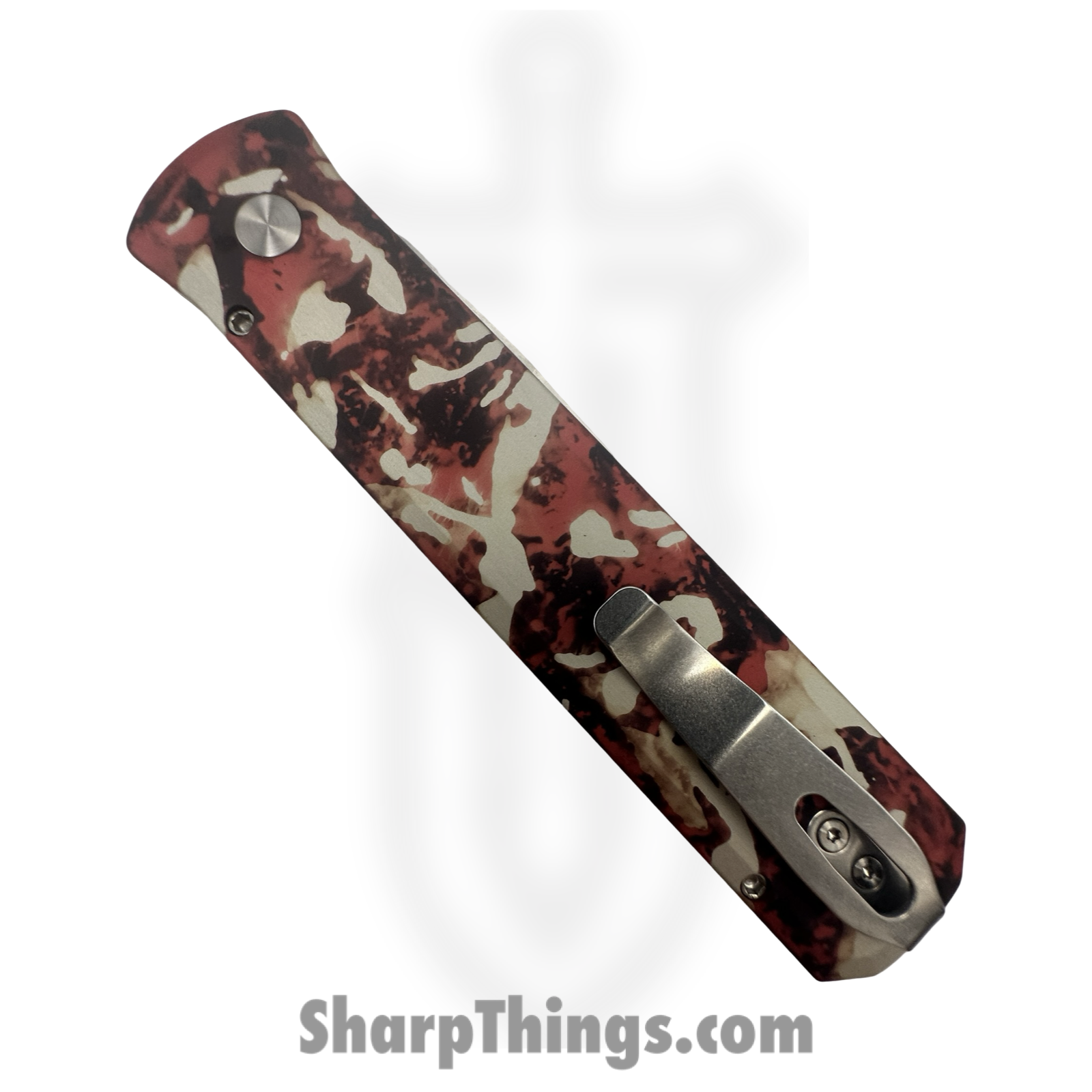 ProTech - 921-SATIN-CTC - Godfather - Automatic Knife - 154CM Satin Spear Point - 6061-T6 Aluminum - Red White - Image 3