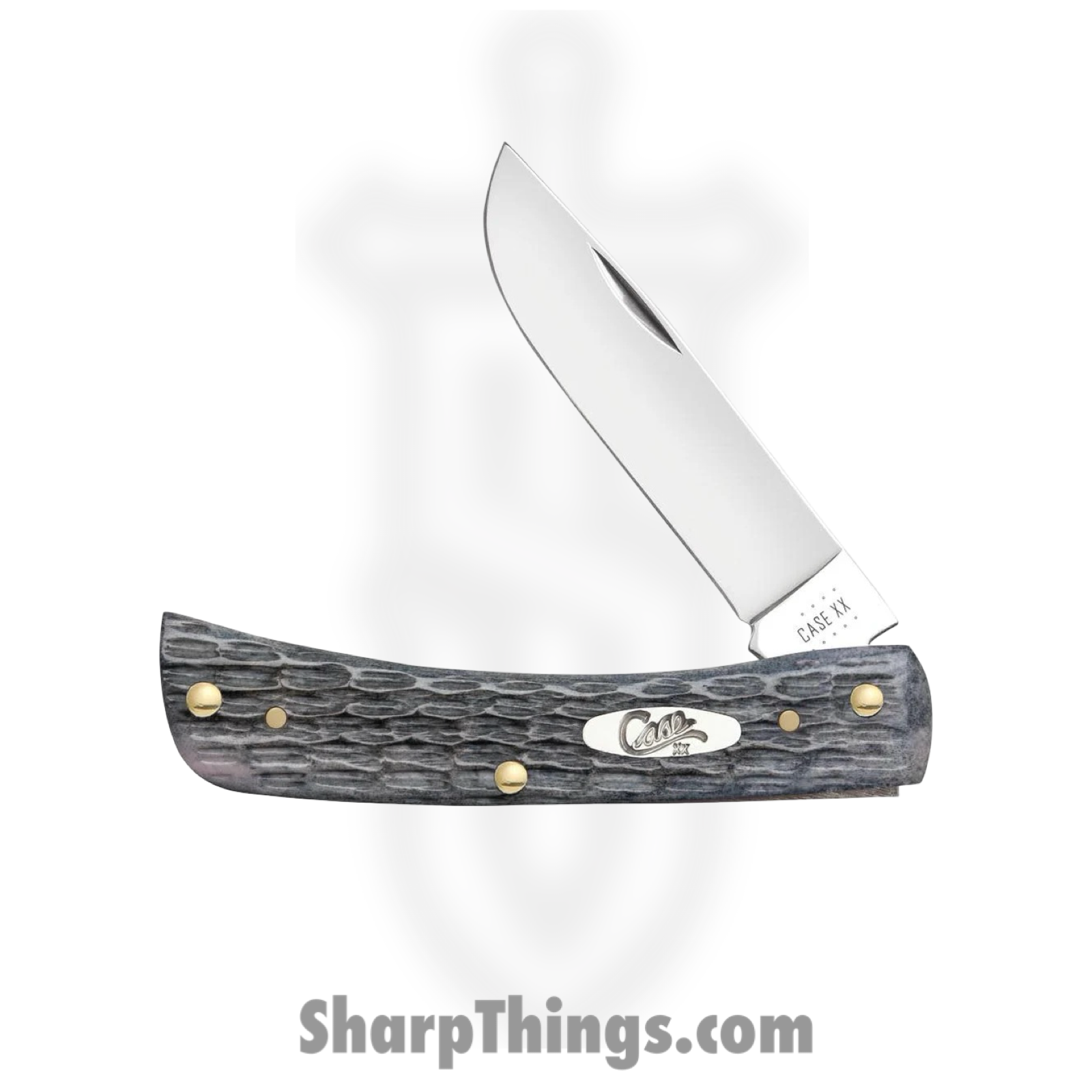 Case Cutlery - CA58412 - Sod Buster Jr - Folding Knife - Carbon Steel Polished Skinner - Jigged Bone - Gray - Image 2