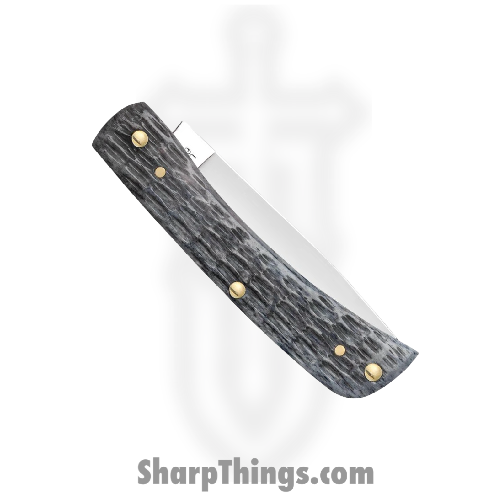 Case Cutlery - CA58412 - Sod Buster Jr - Folding Knife - Carbon Steel Polished Skinner - Jigged Bone - Gray - Image 4