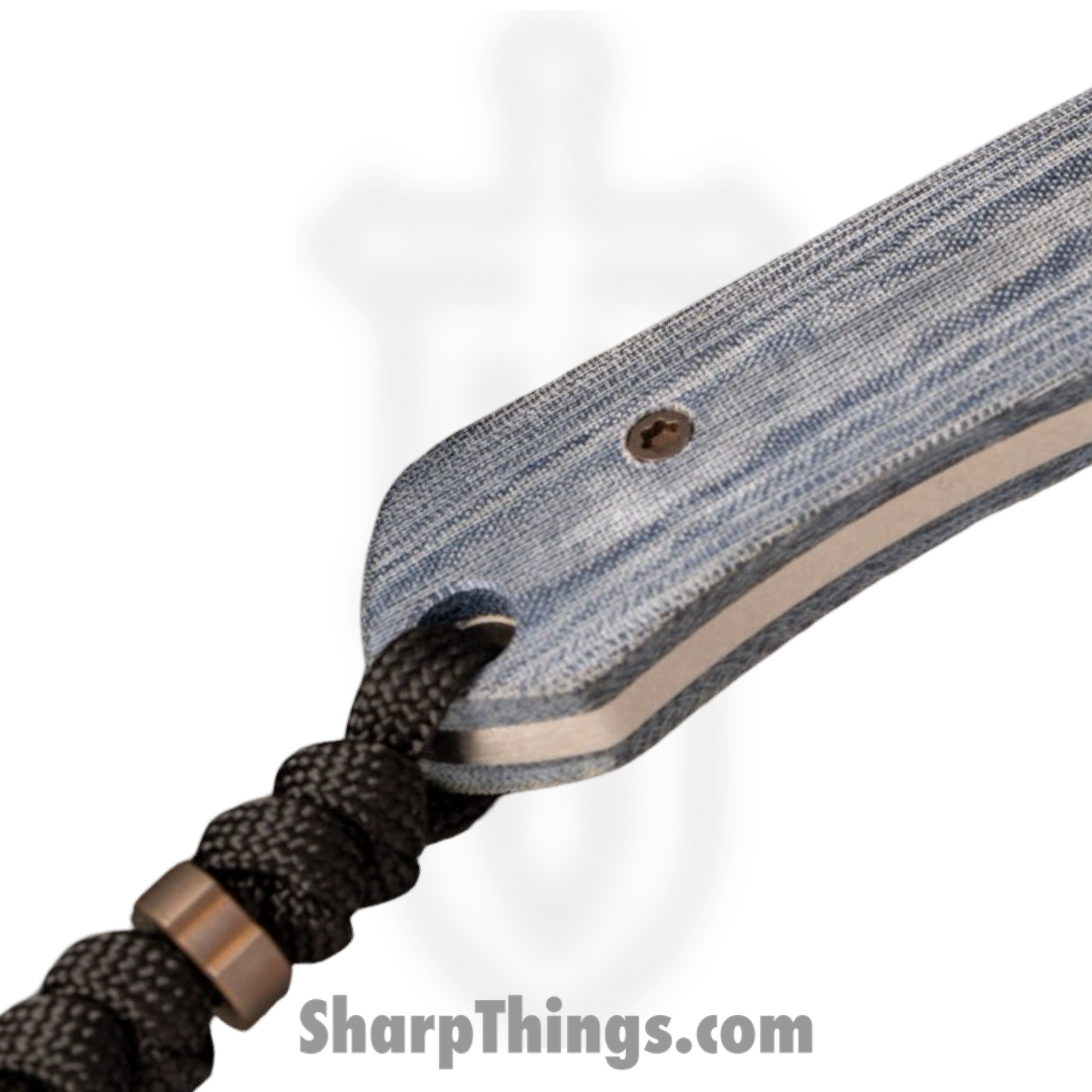 Jack Wolf Knives - COLLU-01-BLU-MIC - Collusion - Fixed Blade Knife - S90V Satin Reverse Tanto - Linen Micarta - Blue - Image 3