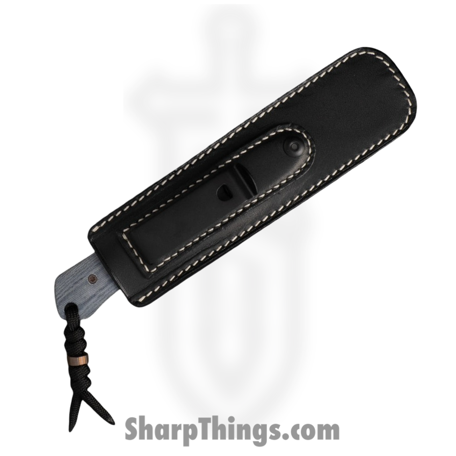 Jack Wolf Knives - COLLU-01-BLU-MIC - Collusion - Fixed Blade Knife - S90V Satin Reverse Tanto - Linen Micarta - Blue - Image 4