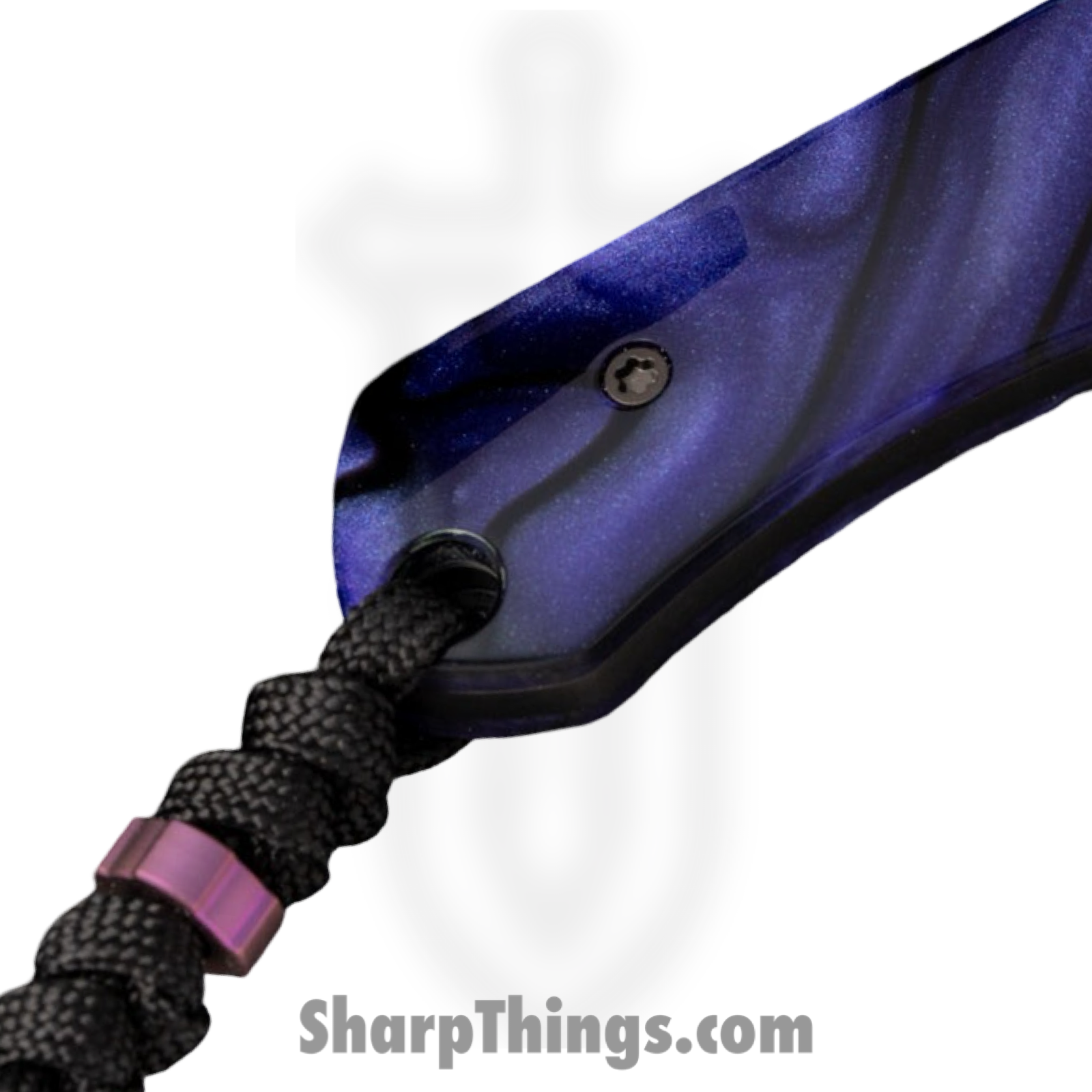 Jack Wolf Knives - COLLU-01-PUR-KIR - Collusion - Fixed Blade Knife - S90V Coated Reverse Tanto - Kirinite - Purple Wave - Image 3